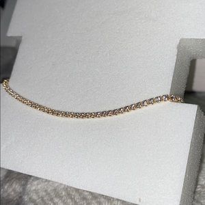 Cubic Zirconia Tennis Anklet in 10K Gold - 10"